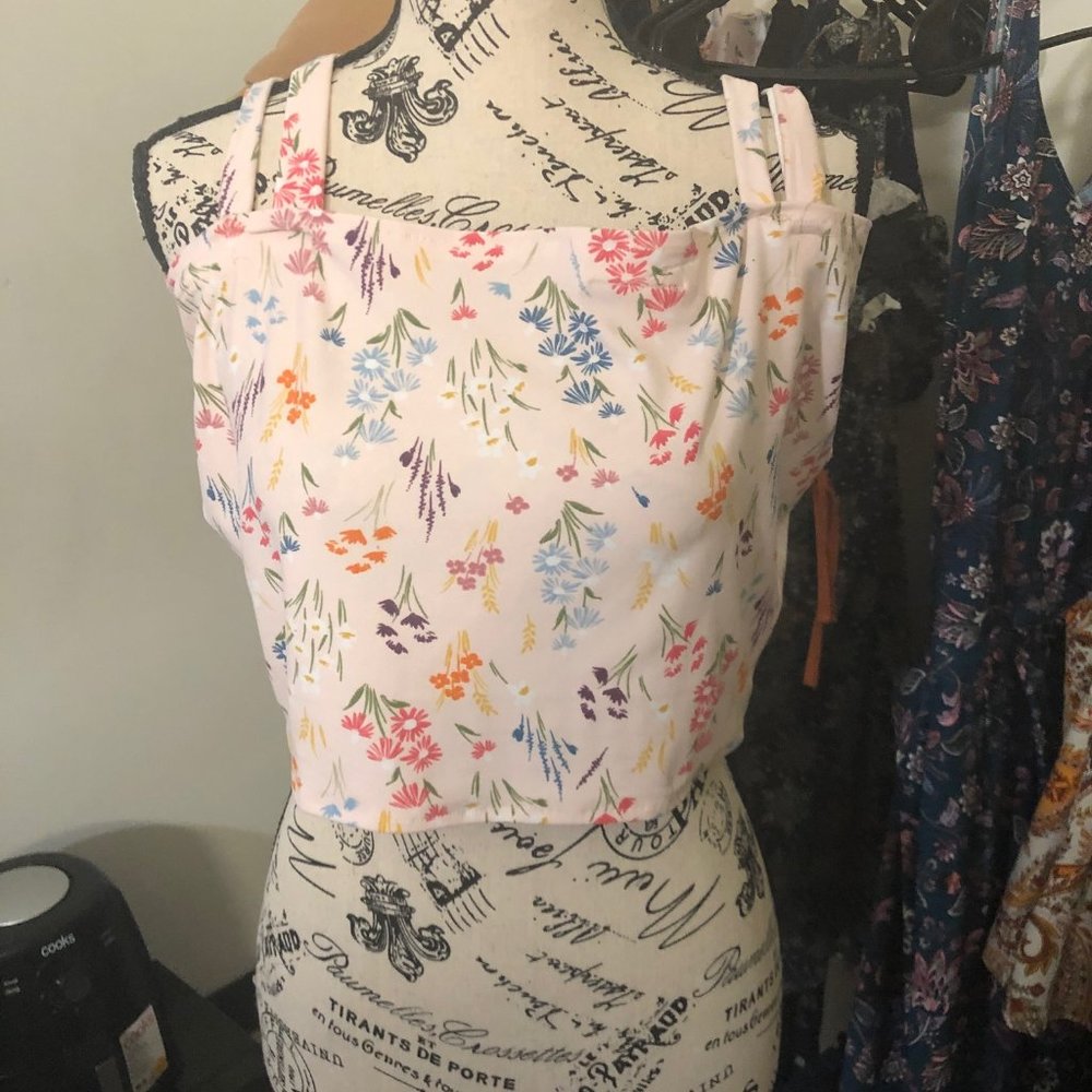 Double Strap Flower Top